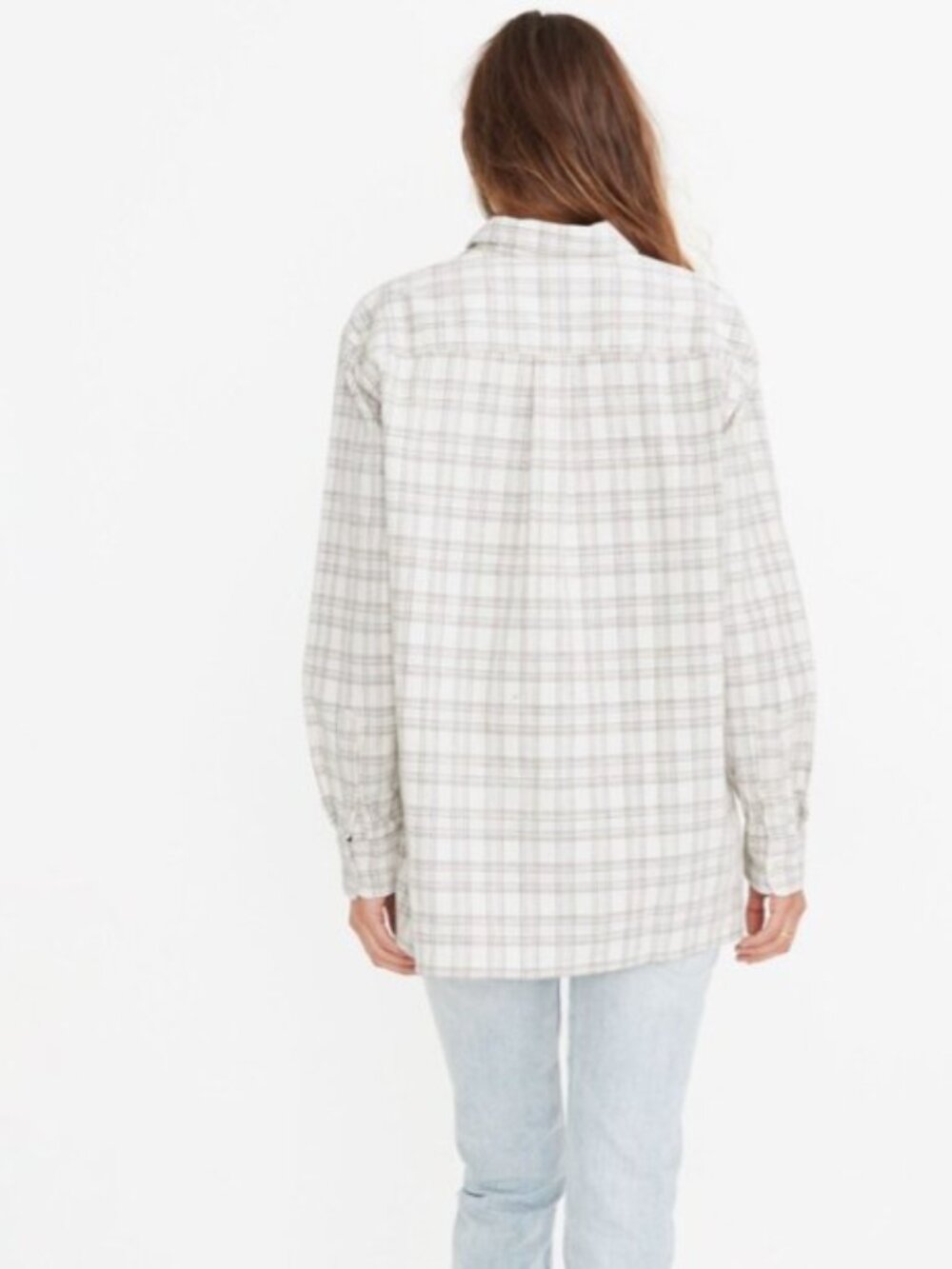 Madewell Corduroy Oversized Ex-Boyfriend Shirt Lombard Plaid Size M - Picture 2 of 11